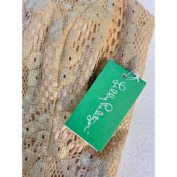 Lilly Pulitzer Eaton Metallic Gold Drippy Paisley Shift Dress NWT 6 - Picture 7 of 8